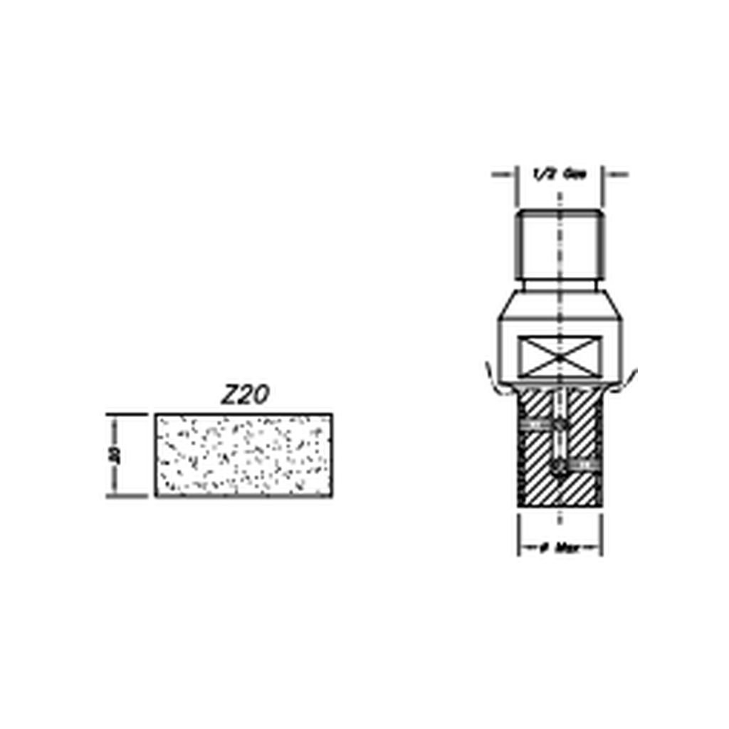 [SCE21033] Marmo Elettromeccanica Z20 Flat Polish Seam - 20mm Diamond Profiling Wheel - Line 20 CNC 1/2 Gas Sinkhole (1, EHS Kit)