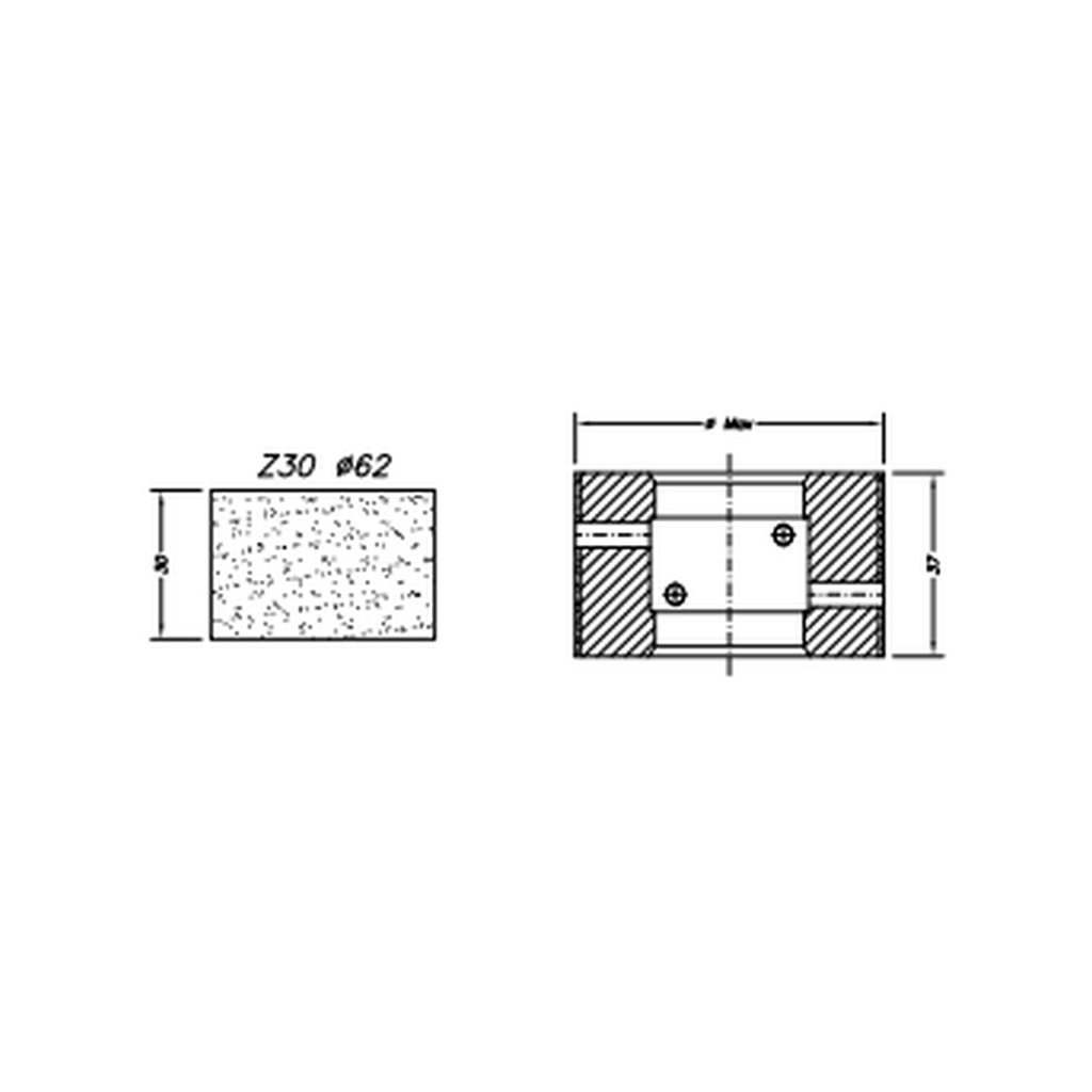 Marmo Elettromeccanica Z30 Flat Polish Seam - 30mm Diamond Profiling Wheel - Line 60 CNC Bore 35mm