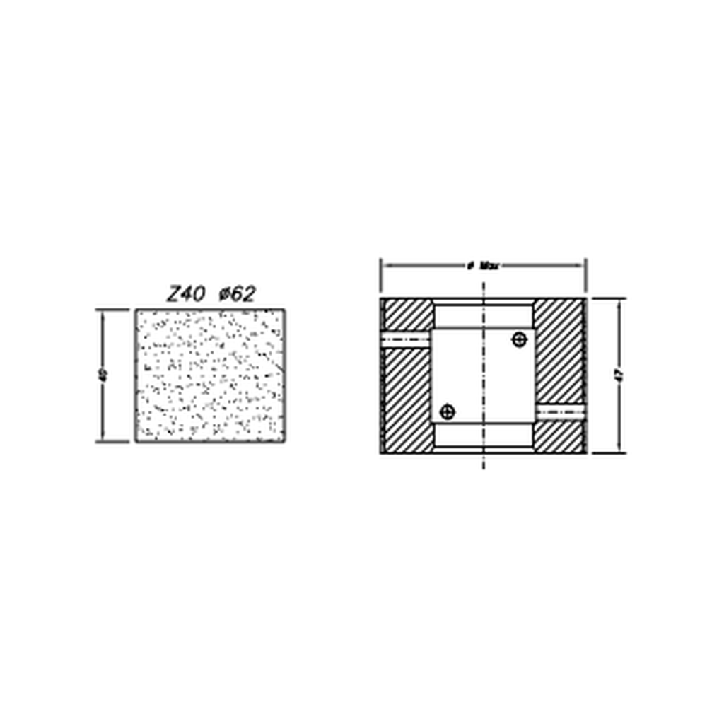 Marmo Elettromeccanica Z40 Flat Polish Seam - 40mm Diamond Profiling Wheel - Line 60 CNC Bore 35mm