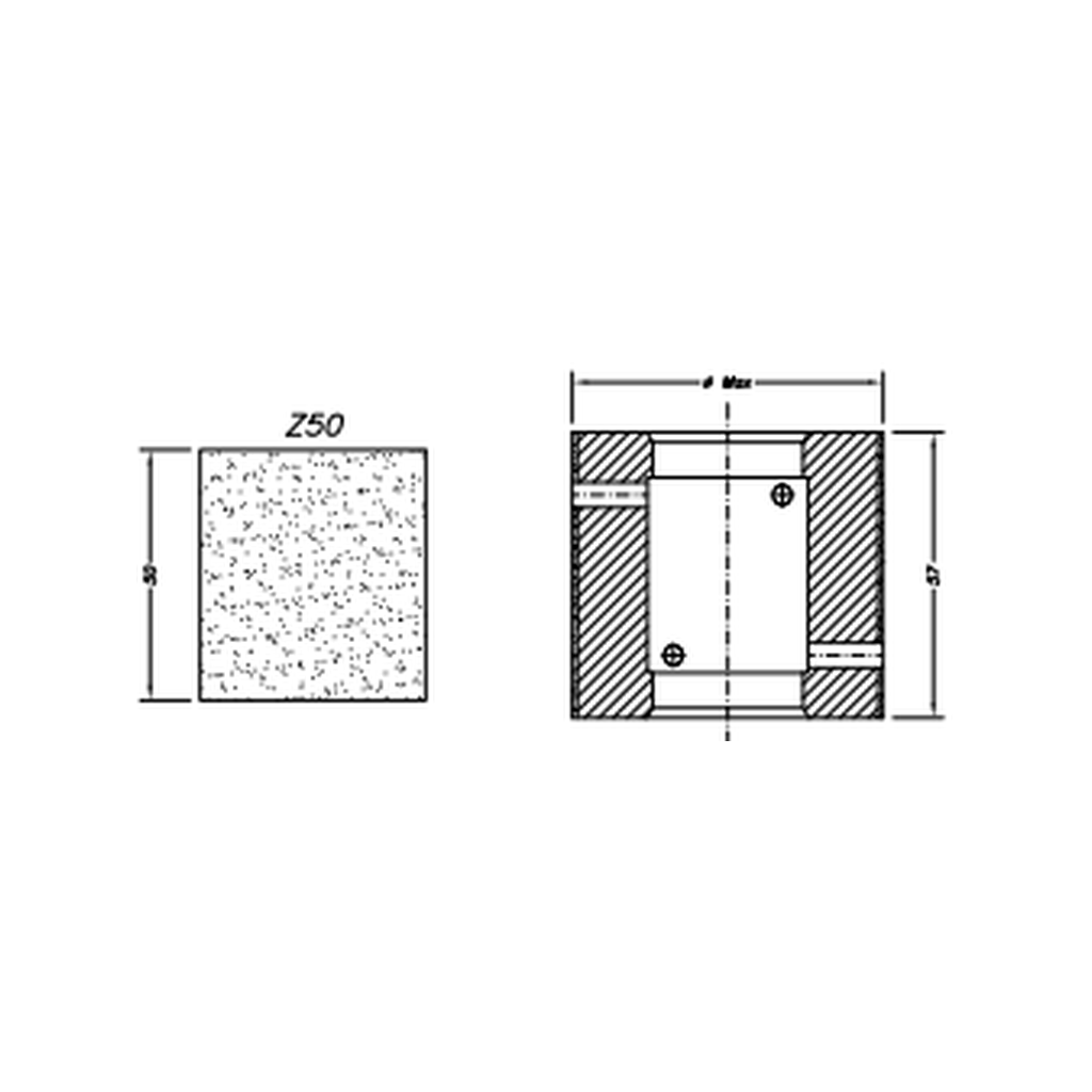 [SCE61036] Marmo Elettromeccanica Z50 Flat Polish Seam - 50mm Diamond Profiling Wheel - Line 60 CNC Bore 35mm (1, EHS Kit)
