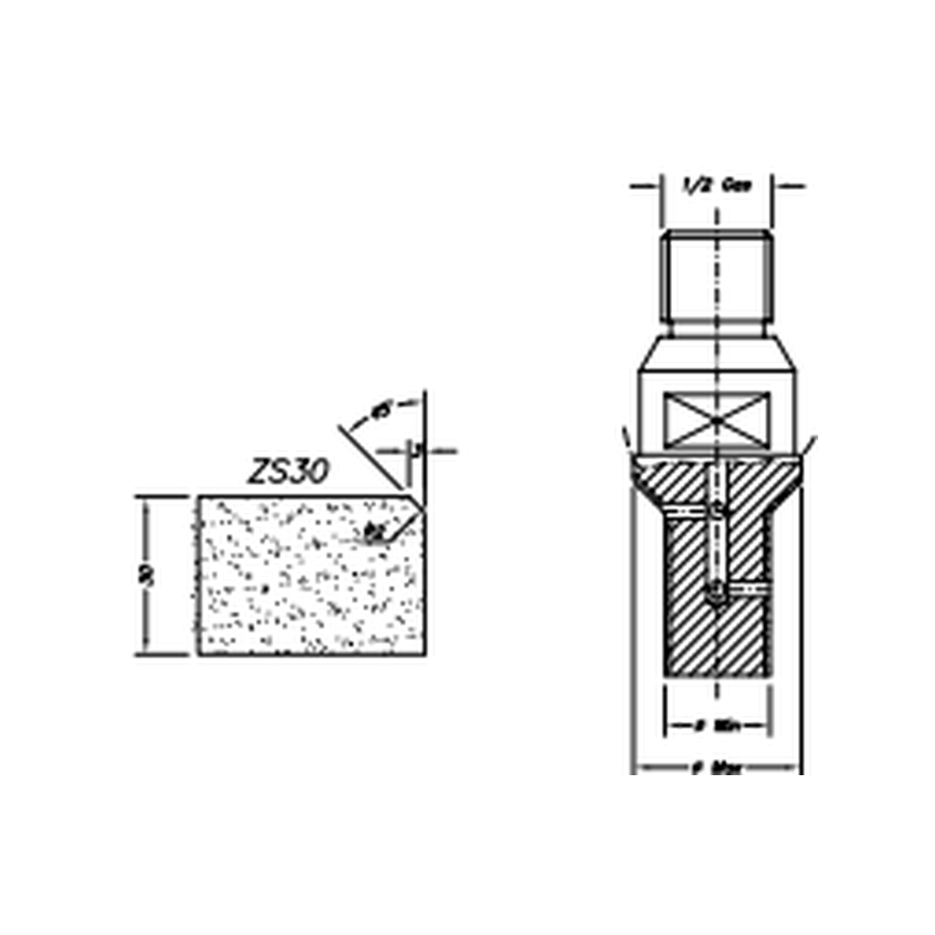 [SS67041] Marmo Elettromeccanica ZS30 Single Chamfer - 30mm Diamond Profiling Wheel - Router Bit (1, IW Electroplated Kit)