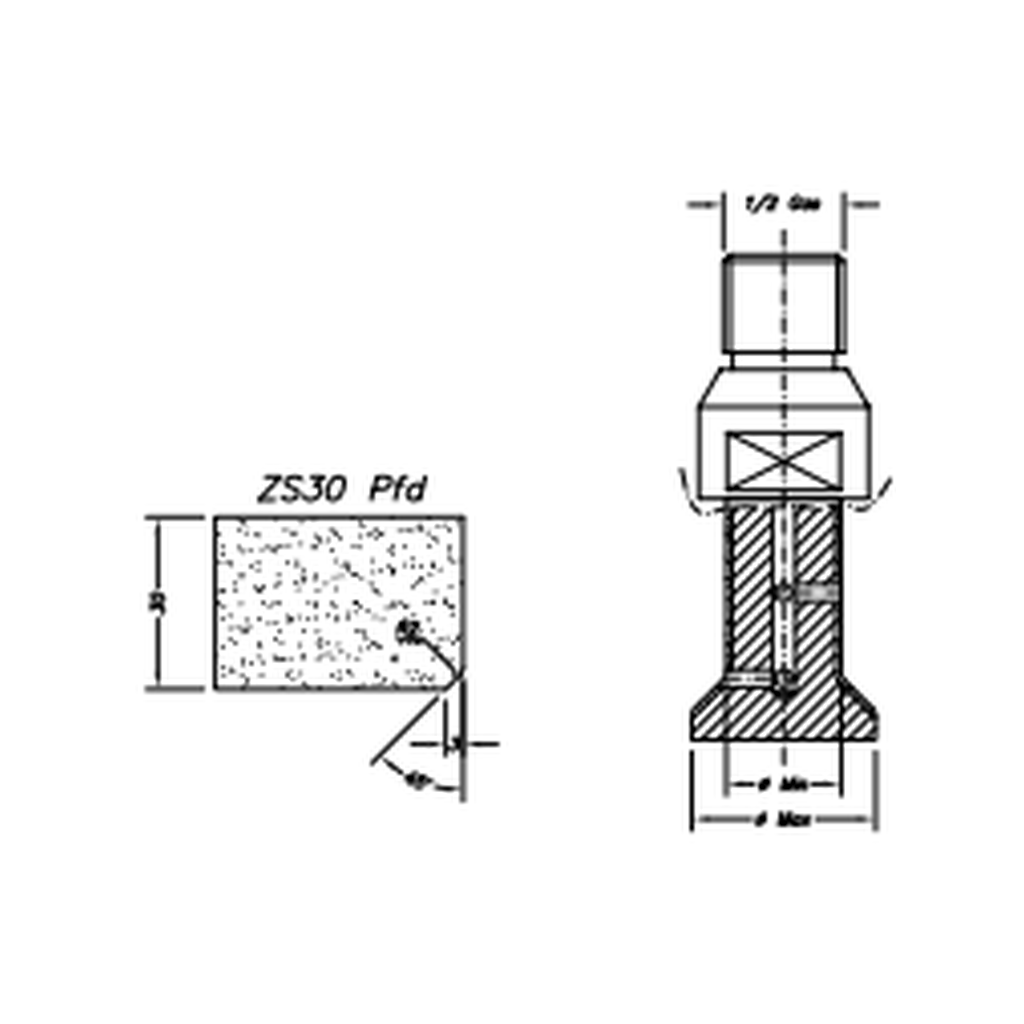 Marmo Elettromeccanica ZS30 Pfd Single Chamfer - 30mm Diamond Profiling Wheel - Line 20 CNC 1/2 Gas Sinkhole Polished Face Down