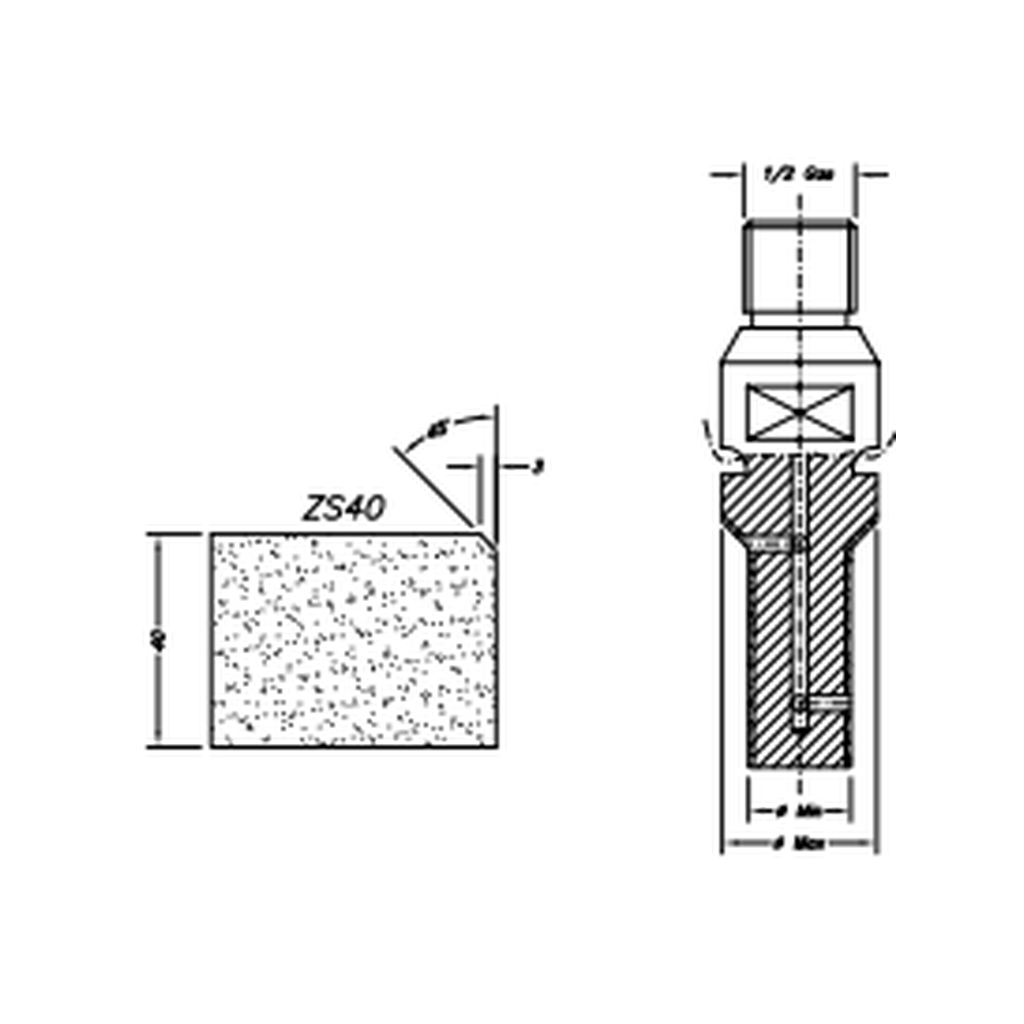 Marmo Elettromeccanica ZS40 Single Chamfer - 40mm Diamond Profiling Wheel - Line 20 CNC 1/2 Gas Sinkhole