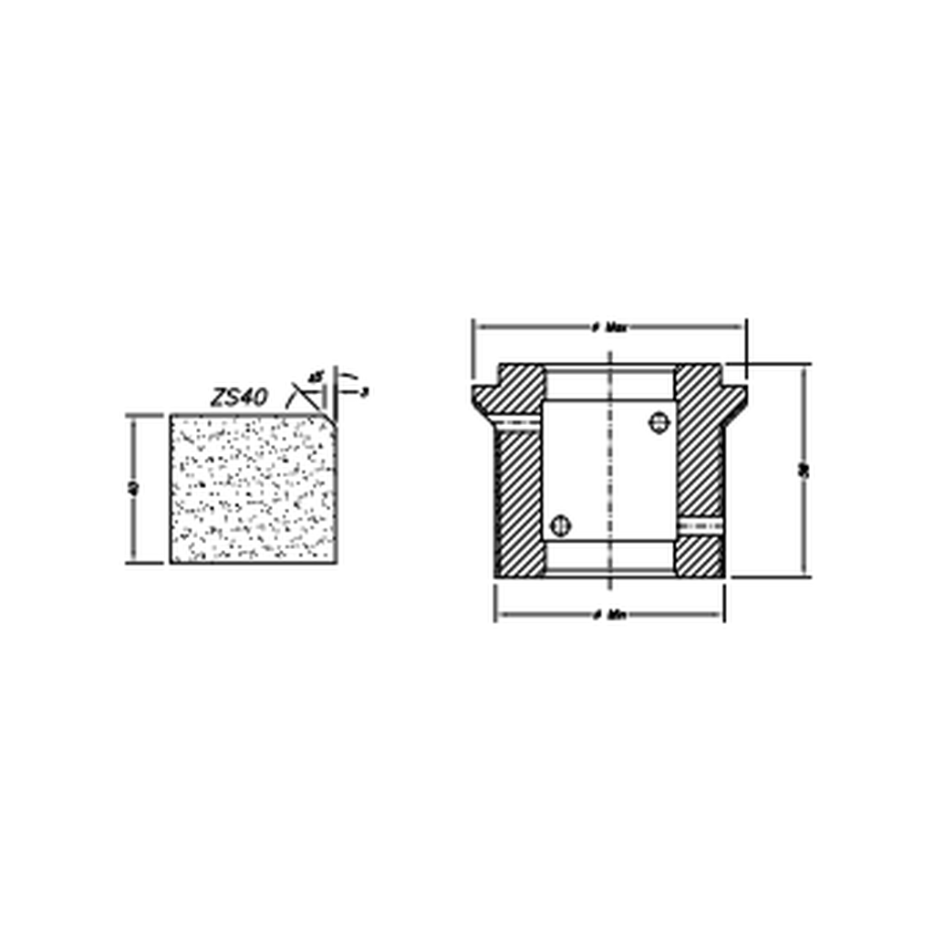 [SCE61042] Marmo Elettromeccanica ZS40 Single Chamfer - 40mm Diamond Profiling Wheel - Line 60 CNC Bore 35mm (1, EHS Kit)