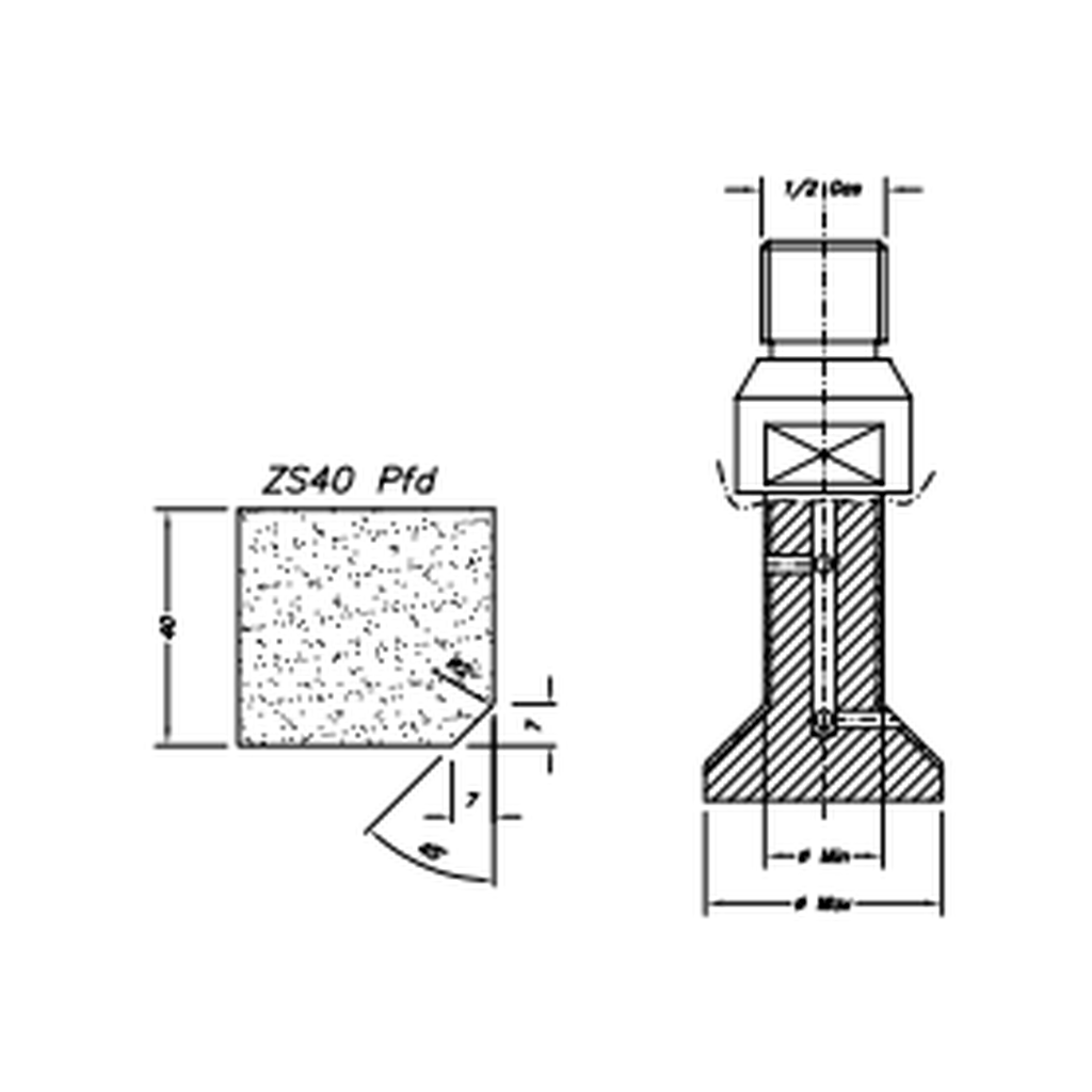 Marmo Elettromeccanica ZS40 Pfd Single Chamfer - 40mm Diamond Profiling Wheel - Line 20 CNC 1/2 Gas Sinkhole Polished Face Down