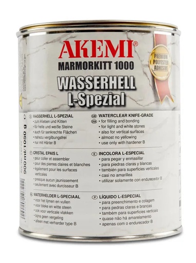 [10722] Akemi Marble Filler 1000 Transparent L-Special Waterclear - Gel-Like Knife-Grade Polyester Filler (Quart)