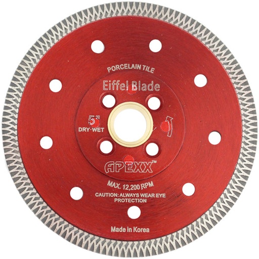 [21036-05001] APEXX Eiffel Porcelain Blade 5" Diameter7/8"-20mm-5/8" w/ 4 holes RED