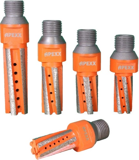 [22601-01054] Apexx Orange High Speed CNC Finger Bit - W/Bottom Segment