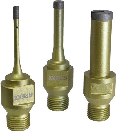[23501-01004] Apexx - 1/4" CNC Non-Core Bits - 1/2" Gas - Max. Rpm. 6500 - Wet Use Only