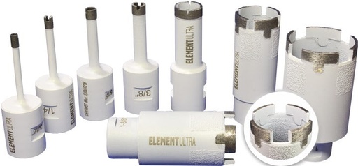 [23701-16008] Element-Ultra Dry/Wet Thin-Wall Core Bit (25mm) 1" x 5/8"-11 White