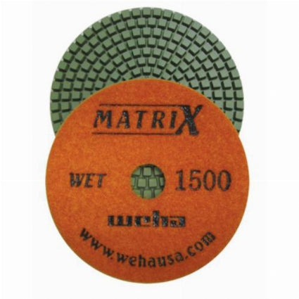 [50403] Weha 4" Matrix Dry Honeycomb Matte Finish Diamond Polishing Pad 200 Grit