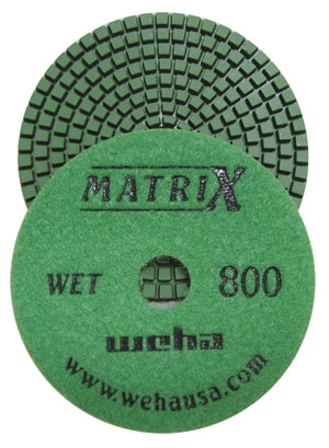 [50404] Weha 4" Matrix Dry Honeycomb Matte Finish Diamond Polishing Pad 400 Grit
