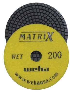 [50406] Weha 4" Matrix Dry Honeycomb Matte Finish Diamond Polishing Pad 1500 Grit