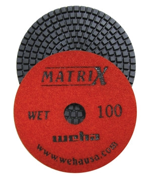 [50407] Weha 4" Matrix Dry Honeycomb Matte Finish Diamond Polishing Pad 3000 Grit