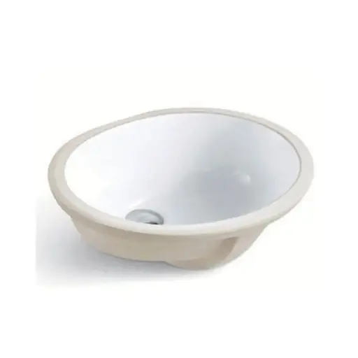 [BR1613W] BR1613W - White Color Oval Vanity Sink In. (16" x 13") - Out. (18" x 15" x 7-1/2") 