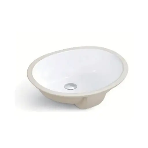 [BR1714W] BR1714W - White Color Oval Vanity Sink In. (17" x 14") - Out. (19" x 16" x 7-1/2") 