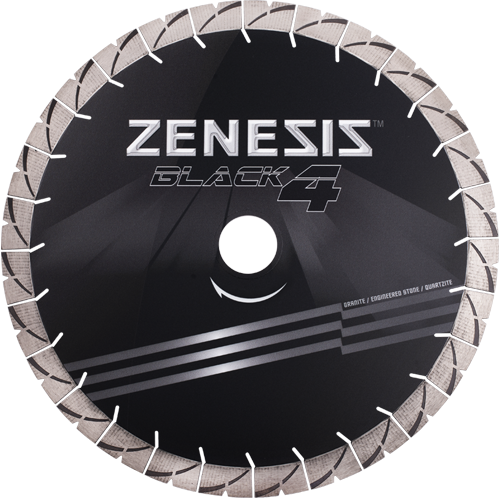 [ZSG20V25T1613T6P] ZENESIS Black 4 Bridge Saw Blade 16" -  25MM Seg. 50/60mm Arbor - Silent Core