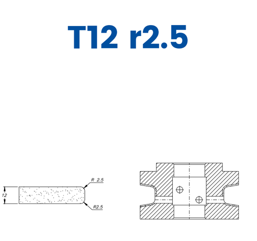 [SC47D168] SC47D168 12mm Eased Top & Bottom r2.5 Line 40 - (Bore 22 Fitting) Profile T12 r2.5 Position 1 Electroplated Electroplated Kit (soft materials, marble)