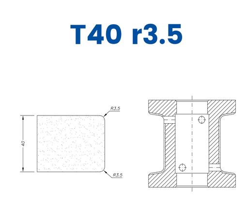 [SC47117] SC47117 40mm Eased Top & Bottom r3.5 Line 40 - (Bore 22 Fitting) Profile T40 r3.5 Position 1 Electroplated Electroplated Kit (soft materials, marble)