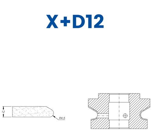 [SC47110] SC47110 12mm Knoll/Sharknose Line 40 - (Bore 22 Fitting) Profile X+D12 Position 1 Electroplated Electroplated Kit (soft materials, marble)