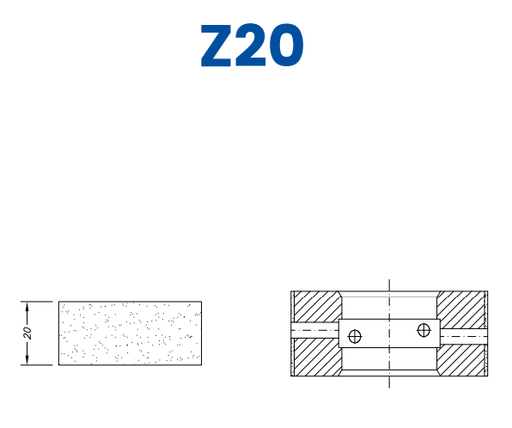 [SCE61033] SCE61033 20mm Flat Edge Line 60 - (Bore 35 Fitting) Profile Z20 EHS Position 1 EHS Kit (all materials, high speed)