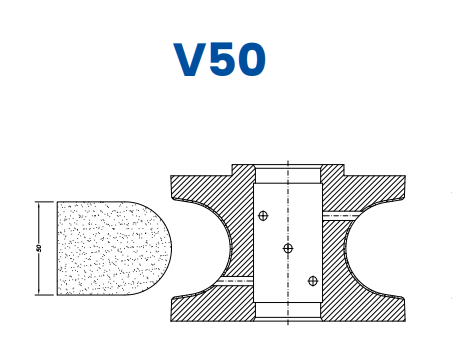 [SC61092] SC61092 50mm Full Bullnose Line 60 - (Bore 35 Fitting) Profile V50 Zenith Position 1 Standard Kit (all materials)