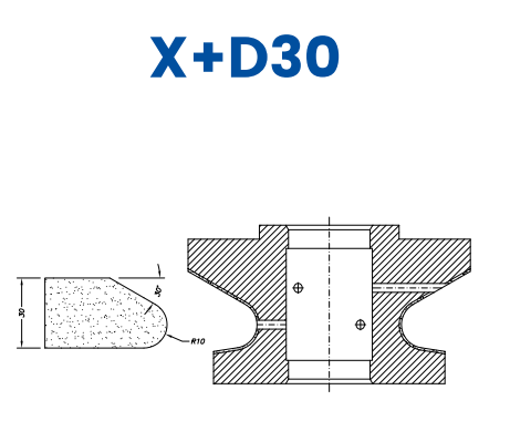 [SC61109] SC61109 30mm Knoll Line 60 - (Bore 35 Fitting) Profile X+D30 Zenith Position 1 Standard Kit (all materials)