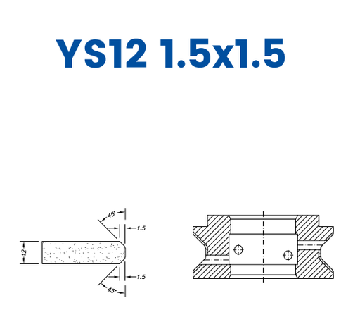 [SC61D191] SC61D191 12mm Double Chamfer 1.5x1.5 Line 60 - (Bore 35 Fitting) Profile YS12 1.5x1.5 Zenith Position 1 Standard Kit (all materials)