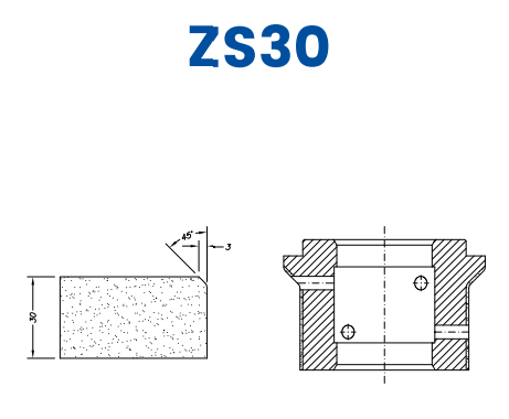 [SC61041] SC61041 30mm Single Chamfer Line 60 - (Bore 35 Fitting) Profile ZS30 Zenith Position 1 Standard Kit (all materials)