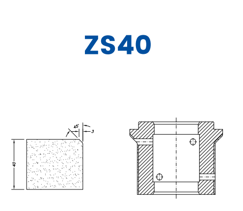 [SC61042] SC61042 40mm Single Chamfer Line 60 - (Bore 35 Fitting) Profile ZS40 Zenith Position 1 Standard Kit (all materials)