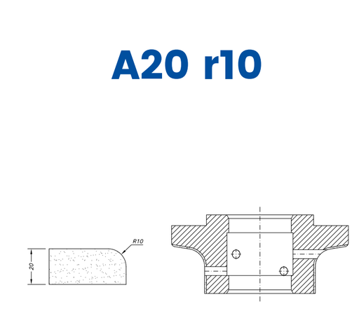 [SC67002] SC67002 20mm Half Bullnose Line 60 - (Bore 35 Fitting) Profile A20 r10 Electroplated Position 1 Electroplated Kit (soft materials, marble)