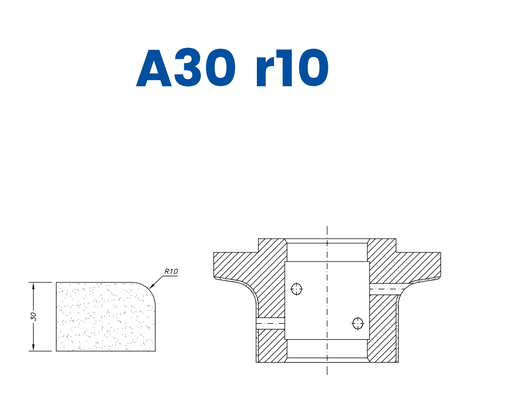 [SC67008] SC67008 30mm r10 Round Edge (⅓ Radius) Line 60 - (Bore 35 Fitting) Profile A30 r10 Electroplated Position 1 Electroplated Kit (soft materials, marble)