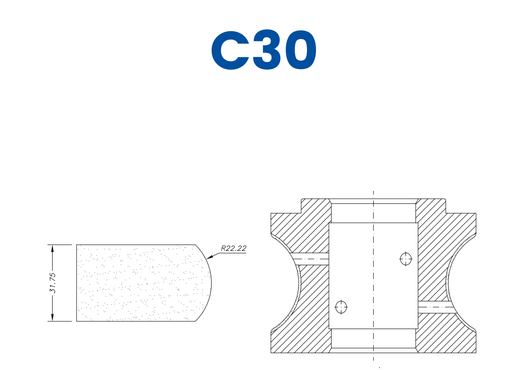 [SC67089] SC67089 30mm Pencil/Crescent Line 60 - (Bore 35 Fitting) Profile C30 Electroplated Position 1 Electroplated Kit (soft materials, marble)