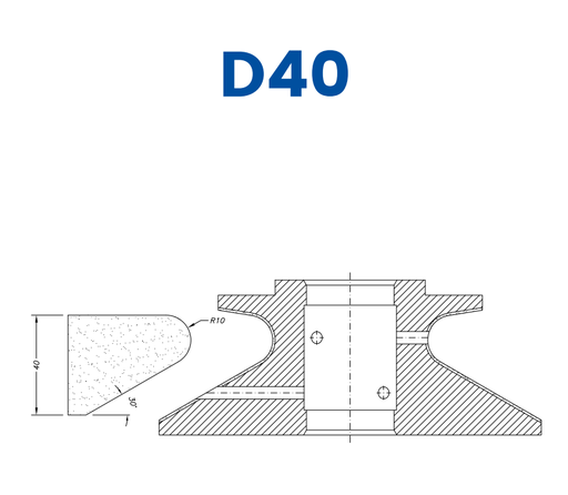 [SC67314] SC67314 40mm Shark Nose Line 60 - (Bore 35 Fitting) Profile D40 Electroplated Position 1 Electroplated Kit (soft materials, marble)