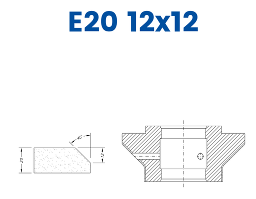 [SC67045] SC67045 20mm 2/3 Bevel Line 60 - (Bore 35 Fitting) Profile E20 12x12 Electroplated Position 1 Electroplated Kit (soft materials, marble)