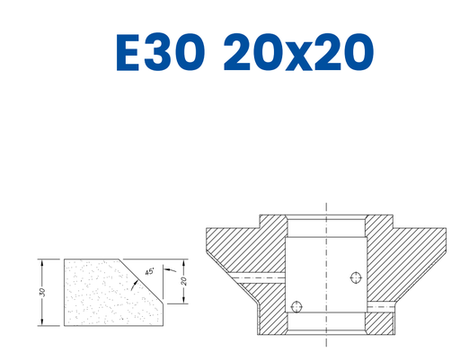 [SC67046] SC67046 30mm 2/3 Bevel Line 60 - (Bore 35 Fitting) Profile E30 20x20 Electroplated Position 1 Electroplated Kit (soft materials, marble)