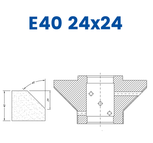 [SC67047] SC67047 40mm 2/3 Bevel Line 60 - (Bore 35 Fitting) Profile E40 24x24 Electroplated Position 1 Electroplated Kit (soft materials, marble)
