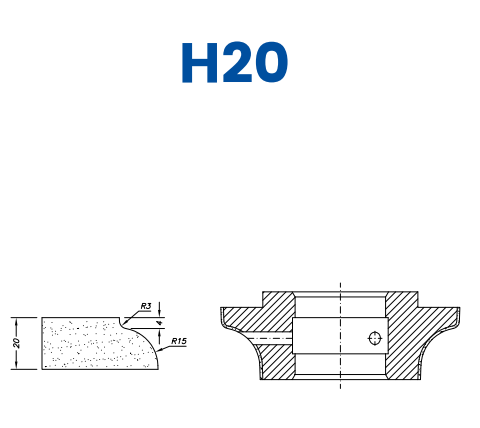 [SC67056] SC67056 20mm Dupont Line 60 - (Bore 35 Fitting) Profile H20 Electroplated Position 1 Electroplated Kit (soft materials, marble)
