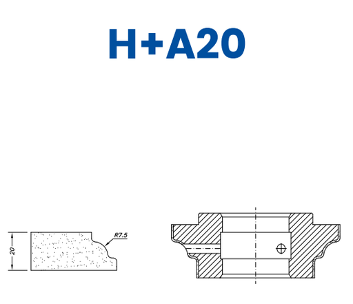 [SC67059] SC67059 20mm Stepped Dupont Line 60 - (Bore 35 Fitting) Profile H+A20 Electroplated Position 1 Electroplated Kit (soft materials, marble)
