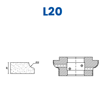[SC67064] SC67064 20mm Cove (r10) Line 60 - (Bore 35 Fitting) Profile L20 Electroplated Position 1 Electroplated Kit (soft materials, marble)