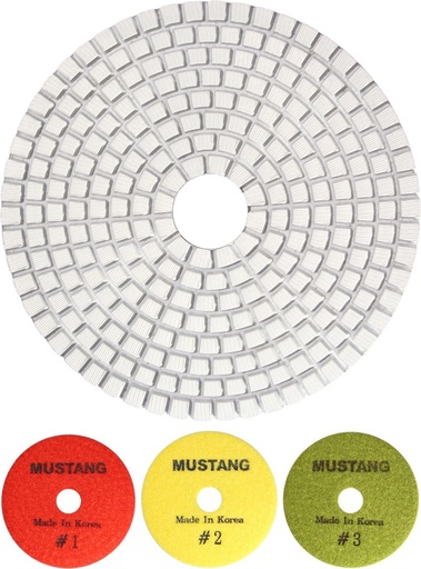 [22935-01001] MUSTANG 3-Step White Resin Pad for Quartz/Granite Step-1