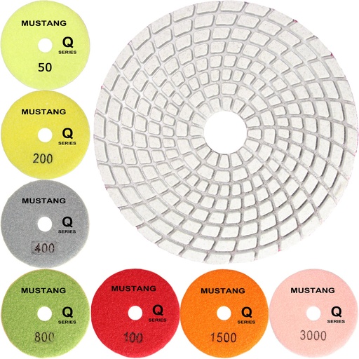 [22940-01001] MUSTANG Q Series ES/Granite Wet Pad 4" x 2.5mm, #50