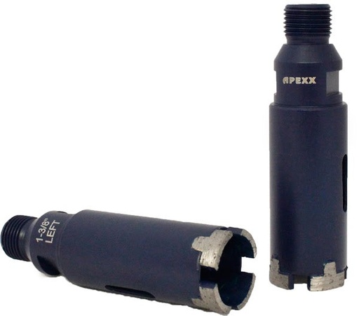 [23801-03001] APEXX Reverse-Thread  CNC Core Bit w/ T-shape Segments 1-3/8" x LH-1/2"Gas BLUE