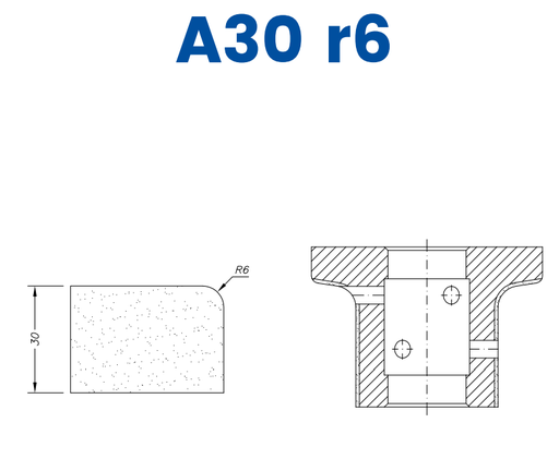 [SC23006] SC23006 LINE 20 30mm r6 Eased Edge Profile A30 r6 Position 3 BiPower Electroplated Kit (soft materials, marble)