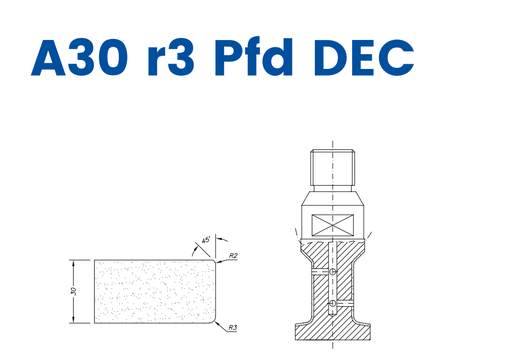 [SC23339] SC23339 LINE 20 30mm r3 Eased Edge Polished Face Down DEC Profile A30 r3 PFD DEC Position 3 BiPower Electroplated Kit (soft materials, marble)