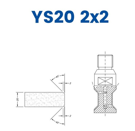 [SC23D283] SC23D283 LINE 20 20mm Double Chamfer 2x2 Profile YS20 2x2 Position 3 BiPower Electroplated Kit (soft materials, marble)