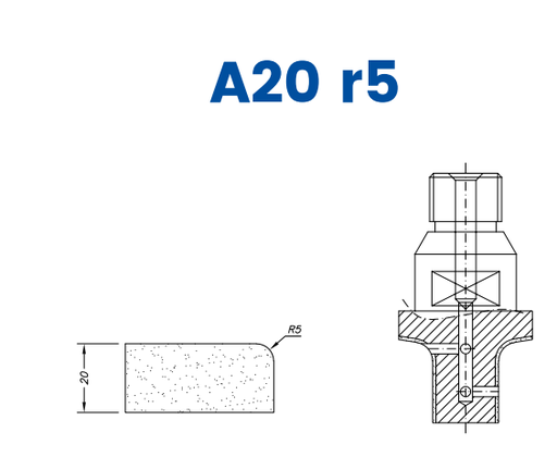 [SC23D523] SC23D523 LINE 20 20mm r5 Eased Edge DEC Profile A20 r5 DEC Position 3 BiPower Electroplated Kit (soft materials, marble)