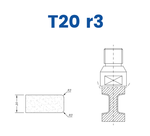 [SC26355] Marmo Elettromeccanica SC26355 LINE 10 20mm Eased Top & Bottom r3 Profile T20 r3 Position 6 Longlife+ Electroplated Kit (soft materials, marble)