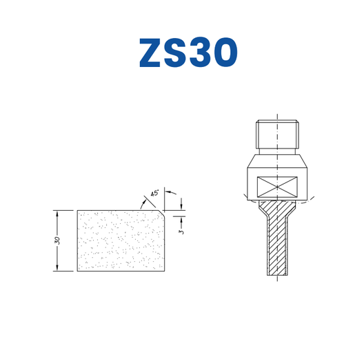 [SC26755] Marmo Elettromeccanica SC26755 LINE 10 30mm Signle Chamfer Polished Face Down Profile ZS30 Pfd Position 6 Longlife+ Electroplated Kit (soft materials, marble)