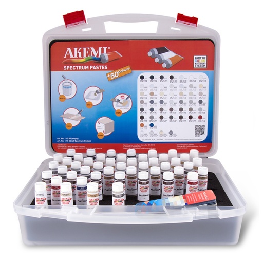 [11600] Akemi Spectrum Pastes Set in Case - 48 Tubes with Colour Fan (For Platinum P+ Epoxyacrylate Adhesive)